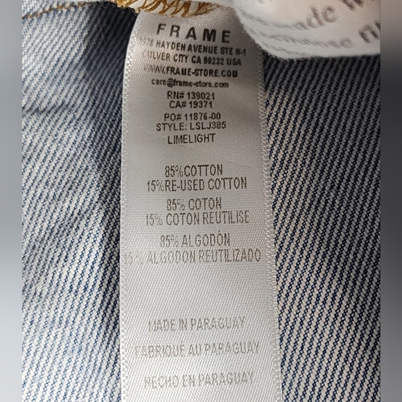 FRAME Le Slouch Distressed High Waist Straight Leg Jeans In Limelight 26 - Picture 11 of 13